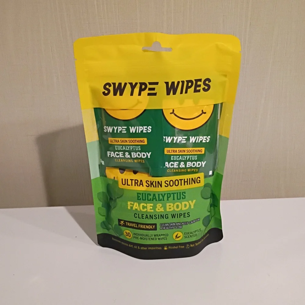 Swype Wipes Ultra Skin Soothing Eucalyptus Face & Body Cleansing Wipes 30 Ct
